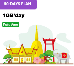 Sing/Malay/Thai 30 Days Unlimited Data(1GB/day high speed)