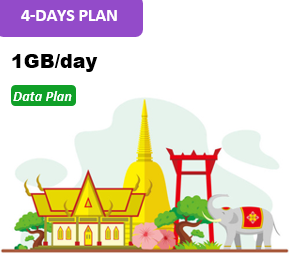 Sing/Malay/Thai 4 Days Unlimited Data(1GB/day high speed)