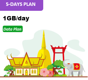 Sing/Malay/Thai 5 Days Unlimited Data(1GB/day high speed)