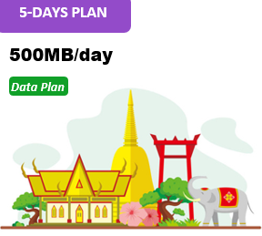 Sing/Malay/Thai 5 Days Unlimited Data(500MB/day high speed)